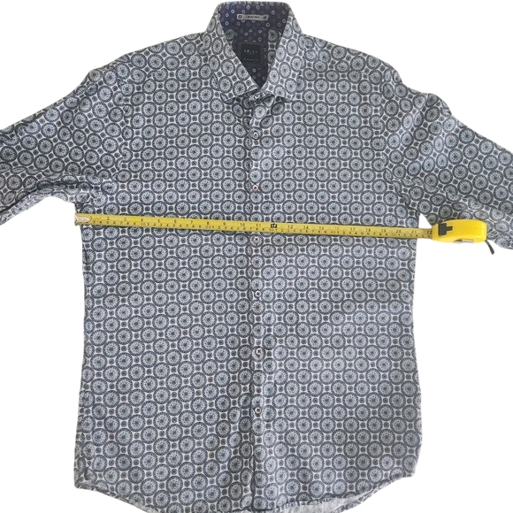 OXLEY Geometric Print Button-Up Shirt 100% premium cotton large - Picture 12 of 13